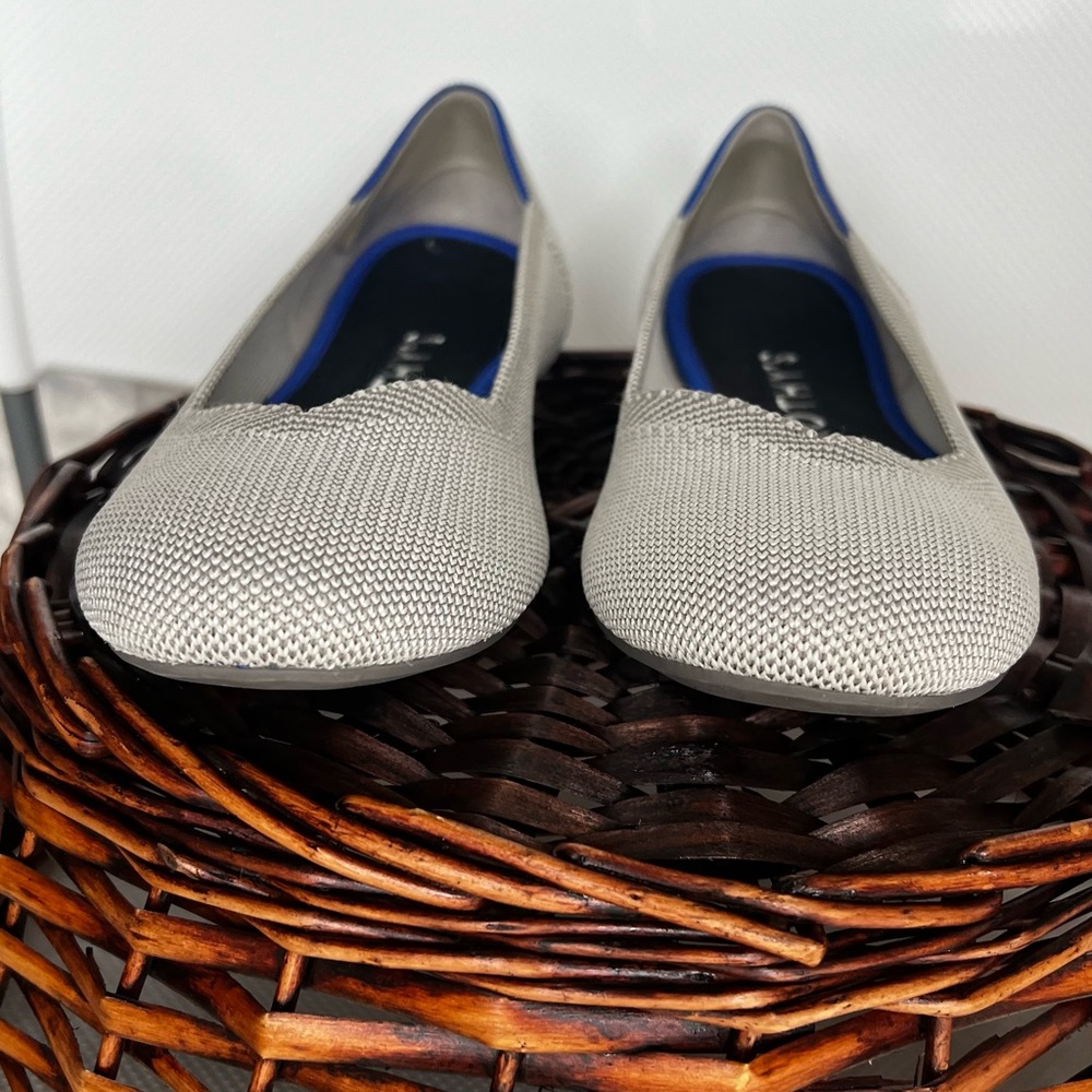 Rothy's Women's Beige/Grey with Blue Lined Flats - Picture 5 of 5